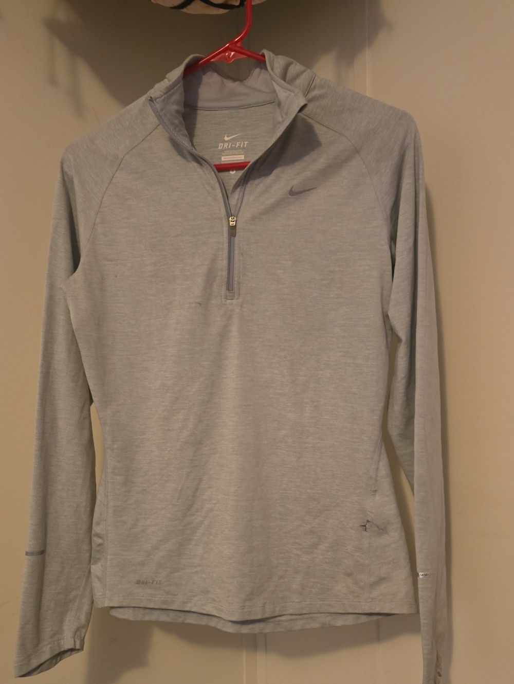 Nike Light Gray Dri-FIT Quarter-Zip Hoodie